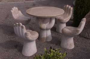 Tischgruppe aus Granit 